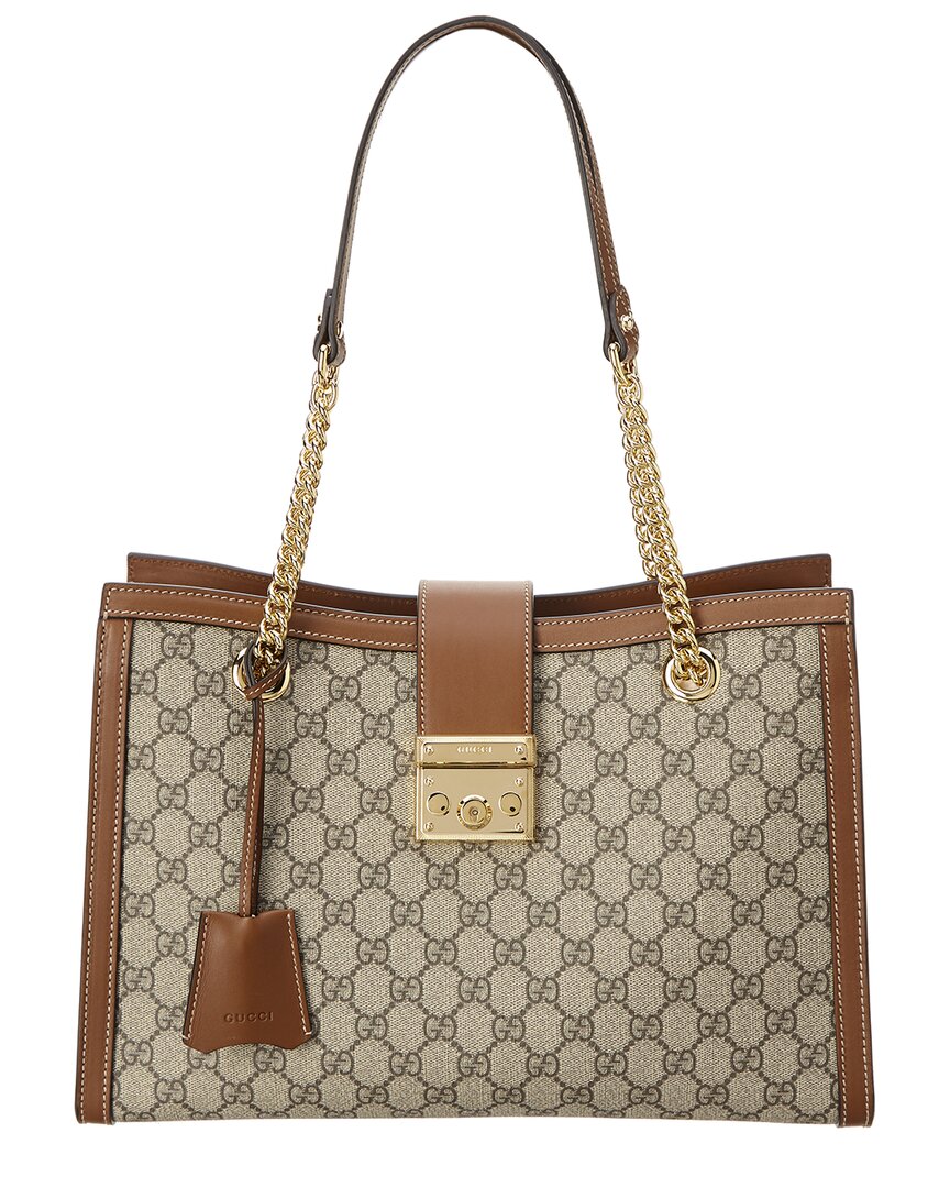 Luxury Gucci Trending 2025 Padlock Medium GG Supreme Canvas & Leather Shoulder Bag