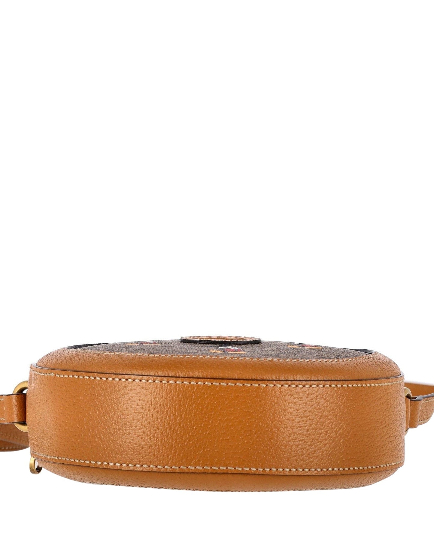 Luxury Gucci Trending 2025 x Disney Mini GG Supreme Round Shoulder Bag in Brown Canvas and Leather