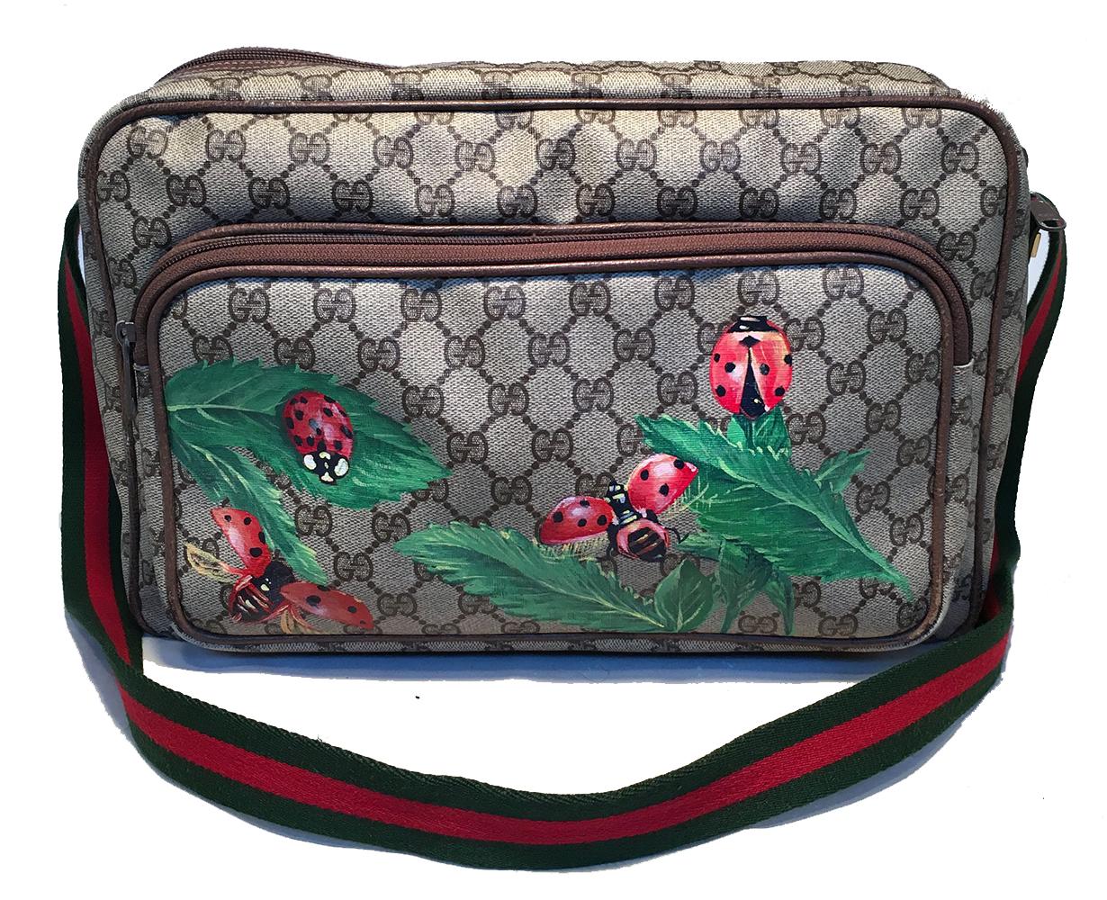 Luxury Gucci Trending 2025 Vintage Monogram Customized Ladybug Reporter Messenger Shoulder Bag