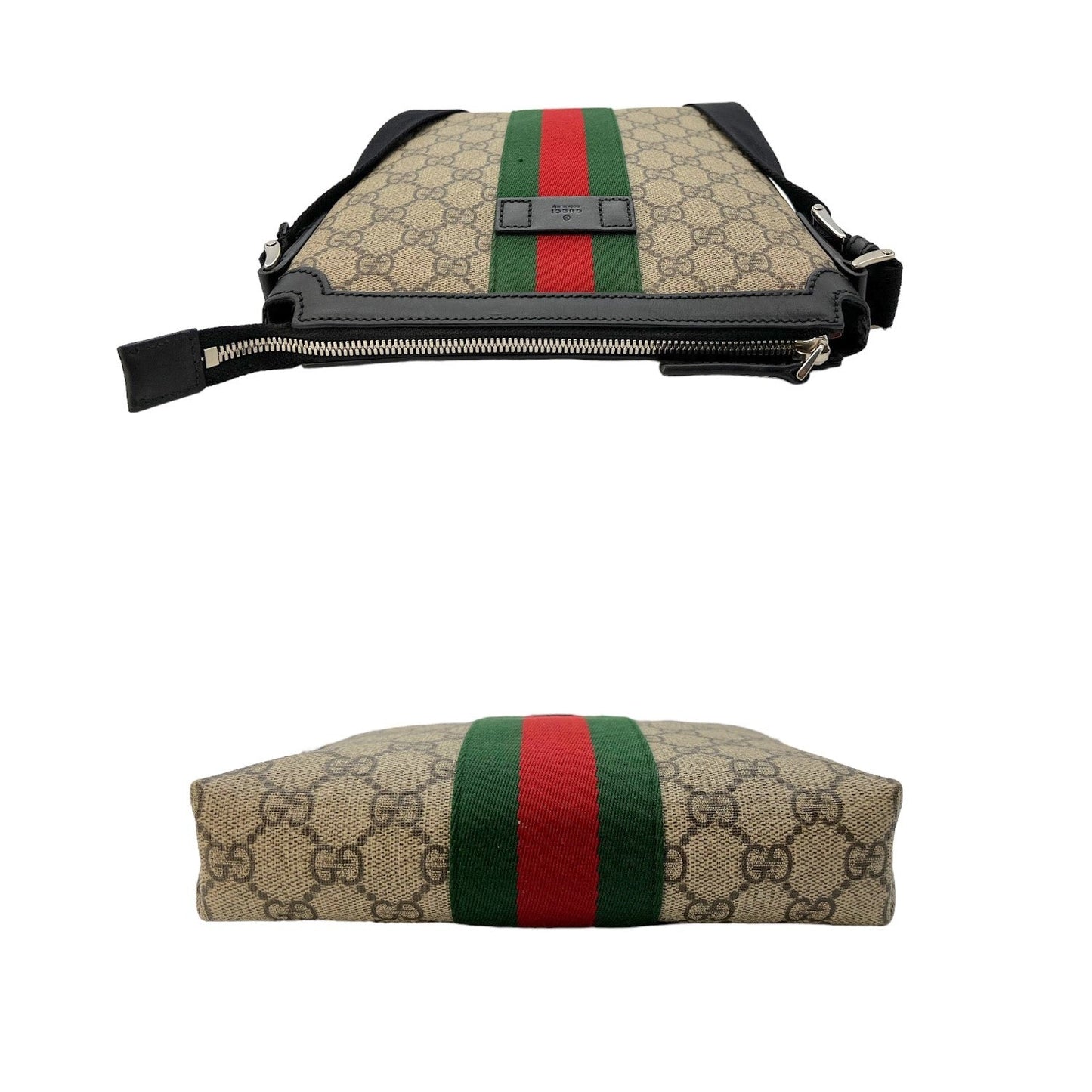 Luxury Gucci GG Canvas Web Messenger Bag