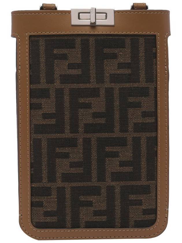 Luxury Fendi Peekaboo Phone Case Cross Bag Brown