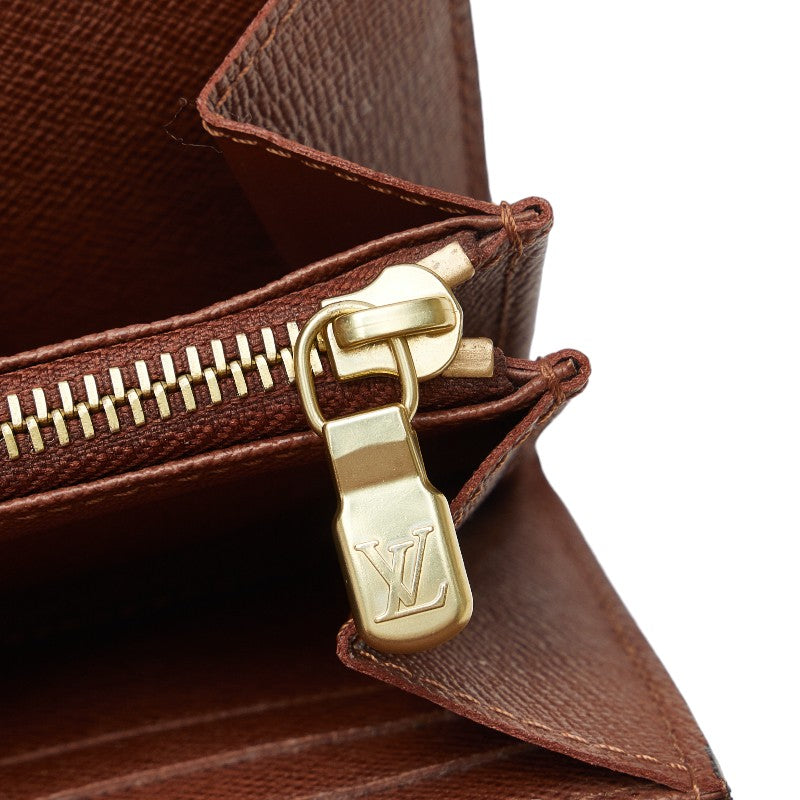 Louis Vuitton Monogram Portefolio Sarah Long Wallet M61726 Brown PVC Leather  Louis Vuitton