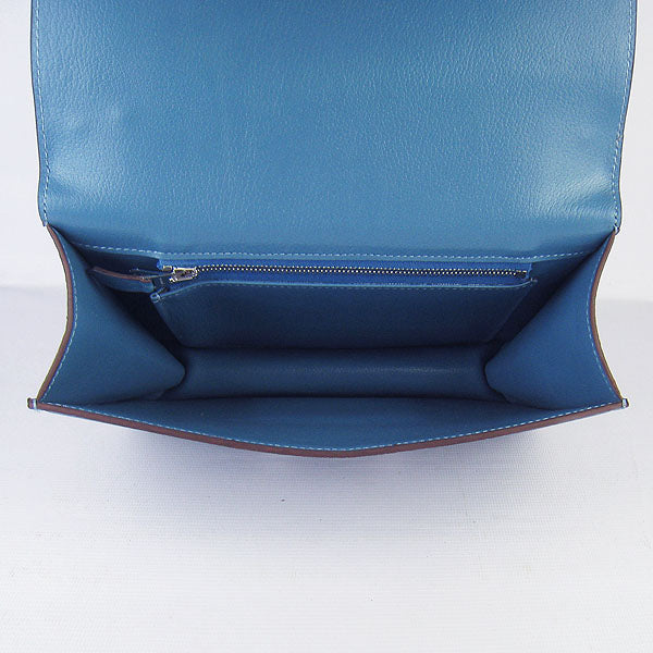 Luxury Hermes Constance Cowskin Leather Bag H017 blue silver