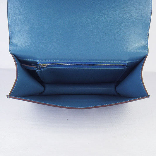 Luxury Hermes Constance Cowskin Leather Bag H017 blue silver