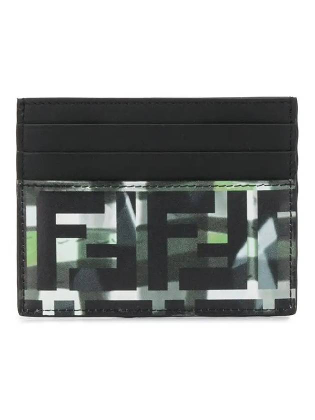 Luxury Fendi FF Camouflage Card Wallet Black