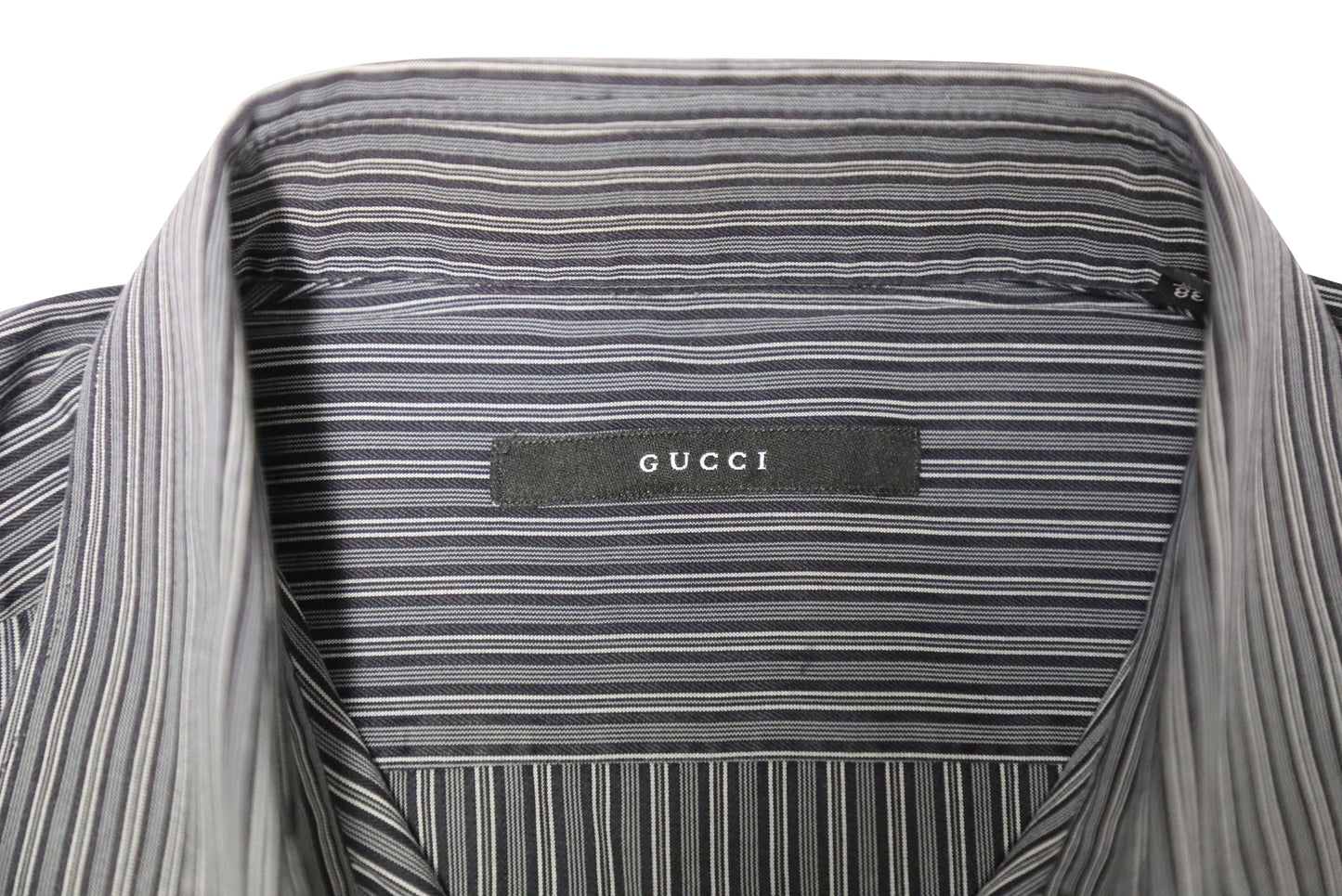 Luxury Gucci Trending 2025 Striped Button Down Shirt in Navy Blue Cotton