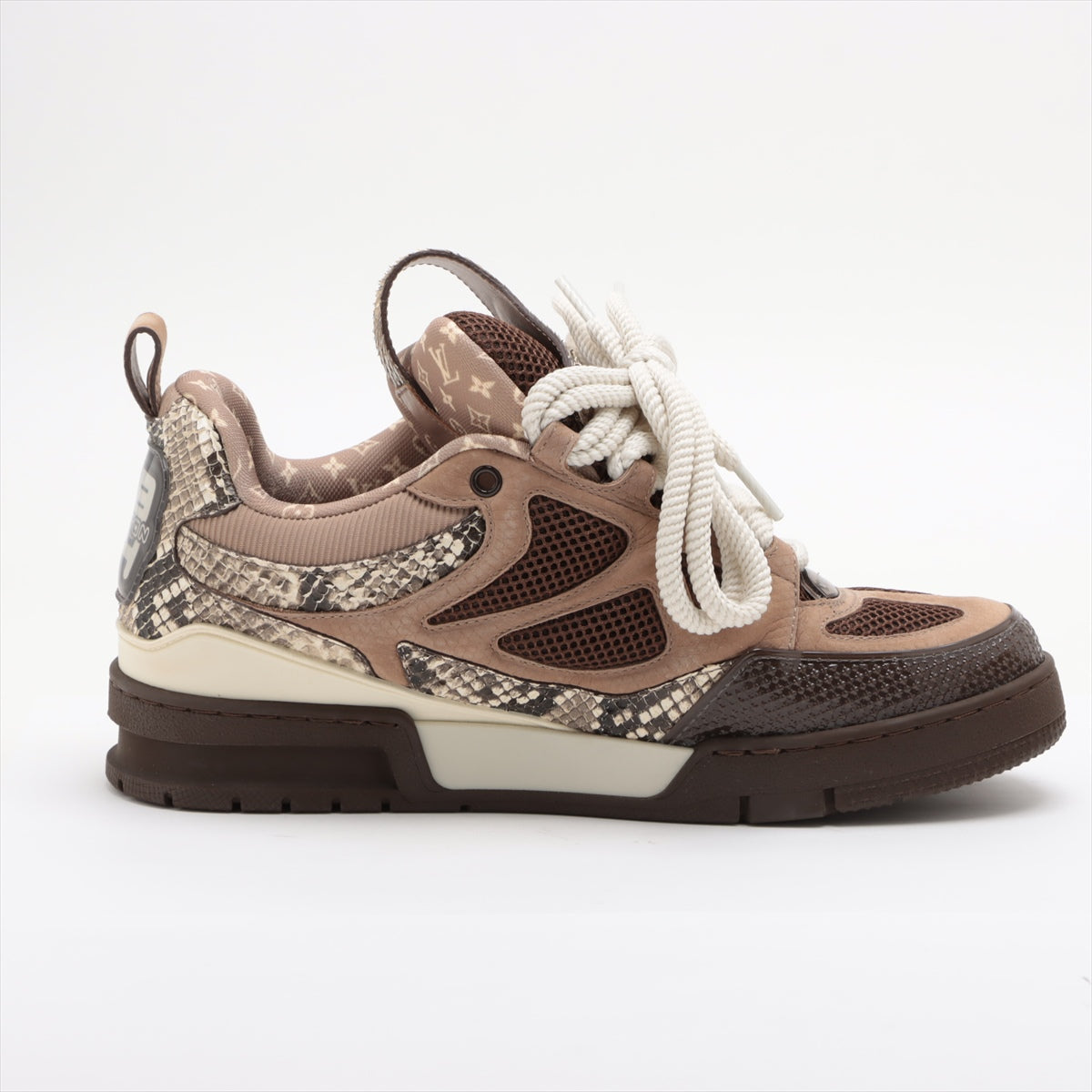 Louis Vuitton LV Skate Line 23 Years Pyson x Suede Trainers 8 1/2 Men Brown GO0233 Monogram Mini