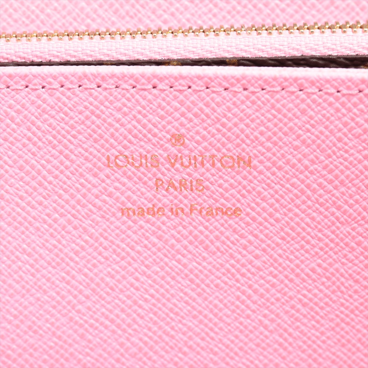 Louis Vuitton Monogram  Wallet M82614 Brown x Pink Round Zip Wallet