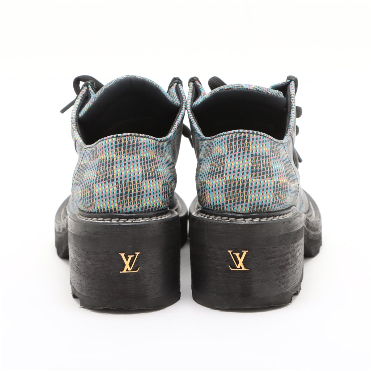 Louis Vuitton LV Bubble Line 19 Years Canvas  Leather Trainers 36 1/2  Multicolor MA0169 Damier LV Logo