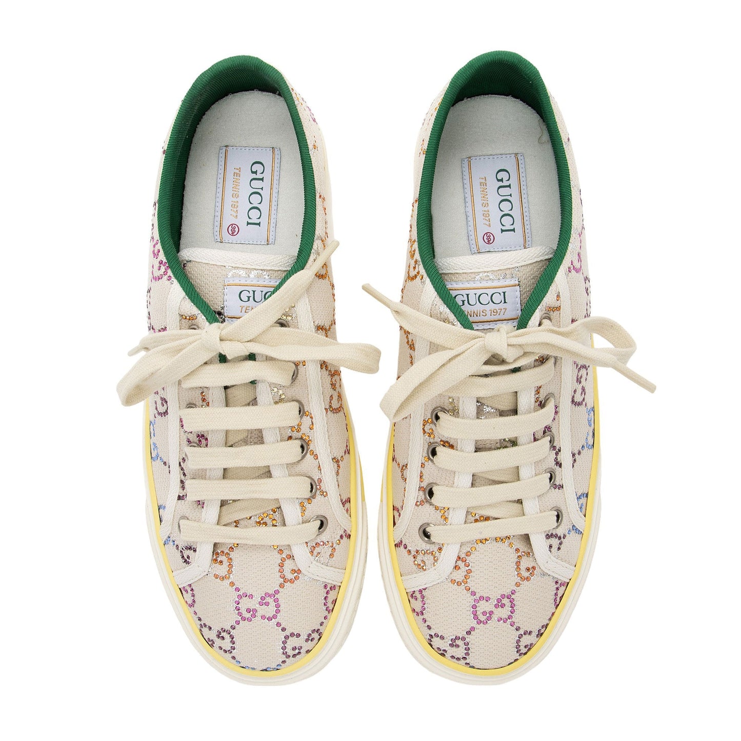 Gucci GG Canvas Crystal Tennis 1977 Sneakers - Size 9 / 39