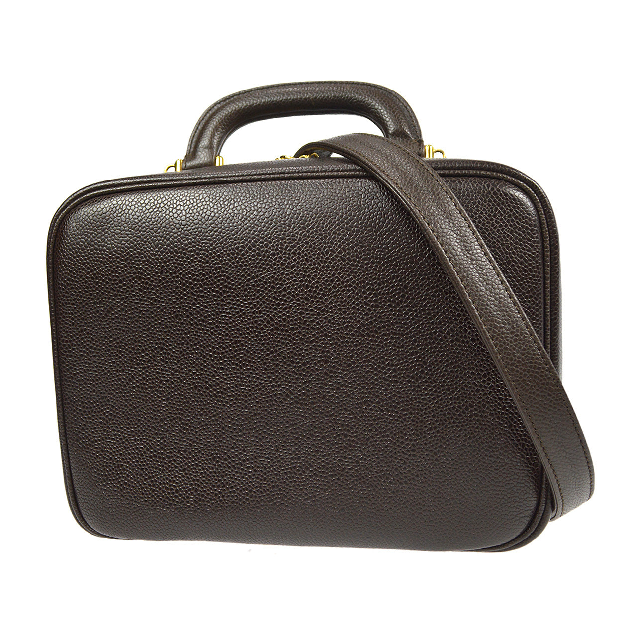 Luxury Chanel Black Caviar Vanity 2way Shoulder Handbag