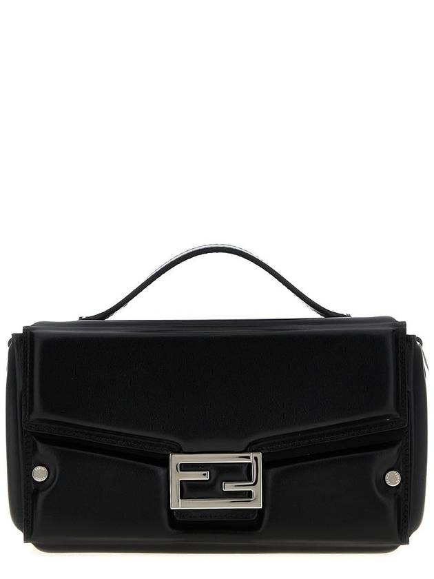 Luxury Fendi Trunk Soft Padded Leather Tote Bag Black