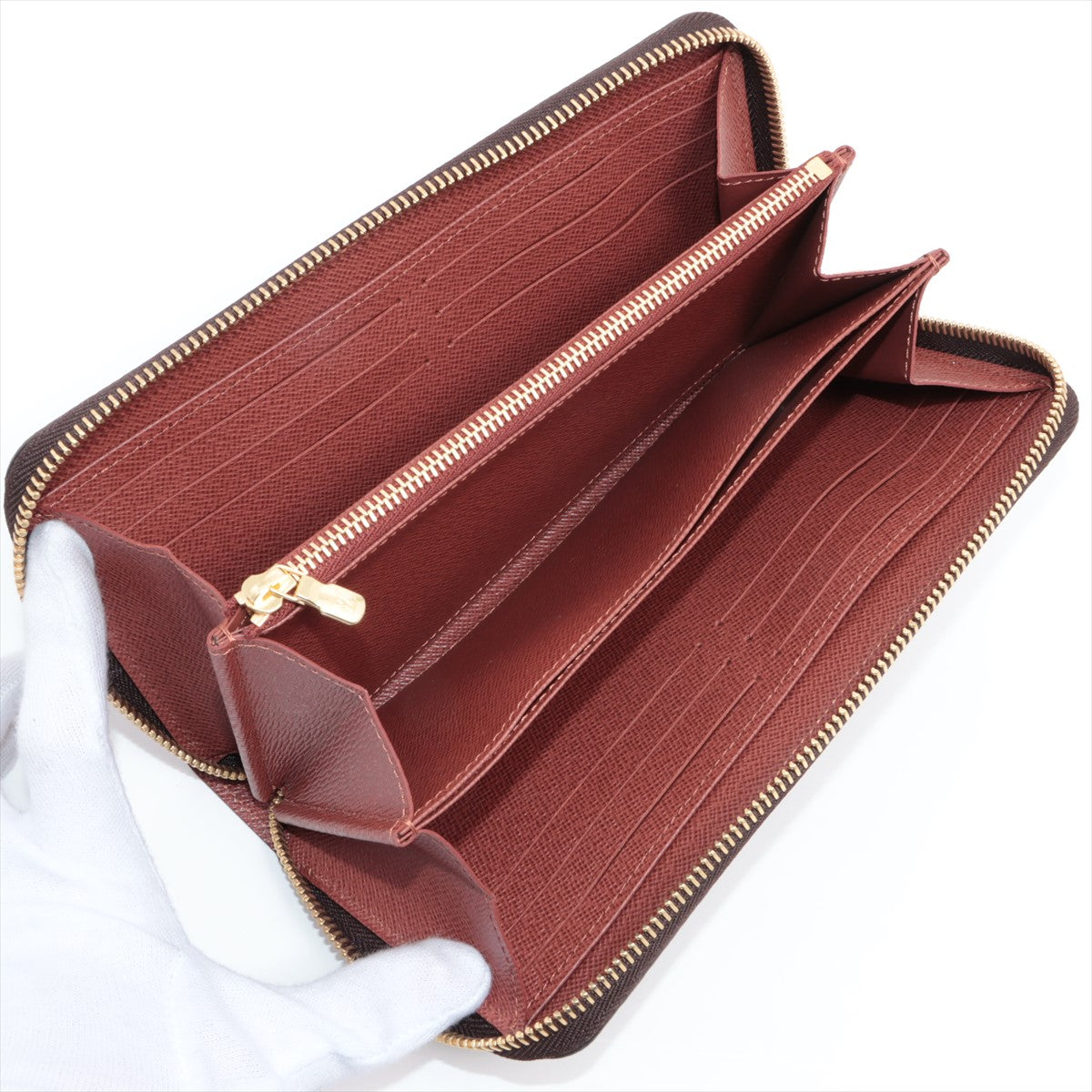 Louis Vuitton Monogram  Wallet M42616 Brown Round Zip Wallet