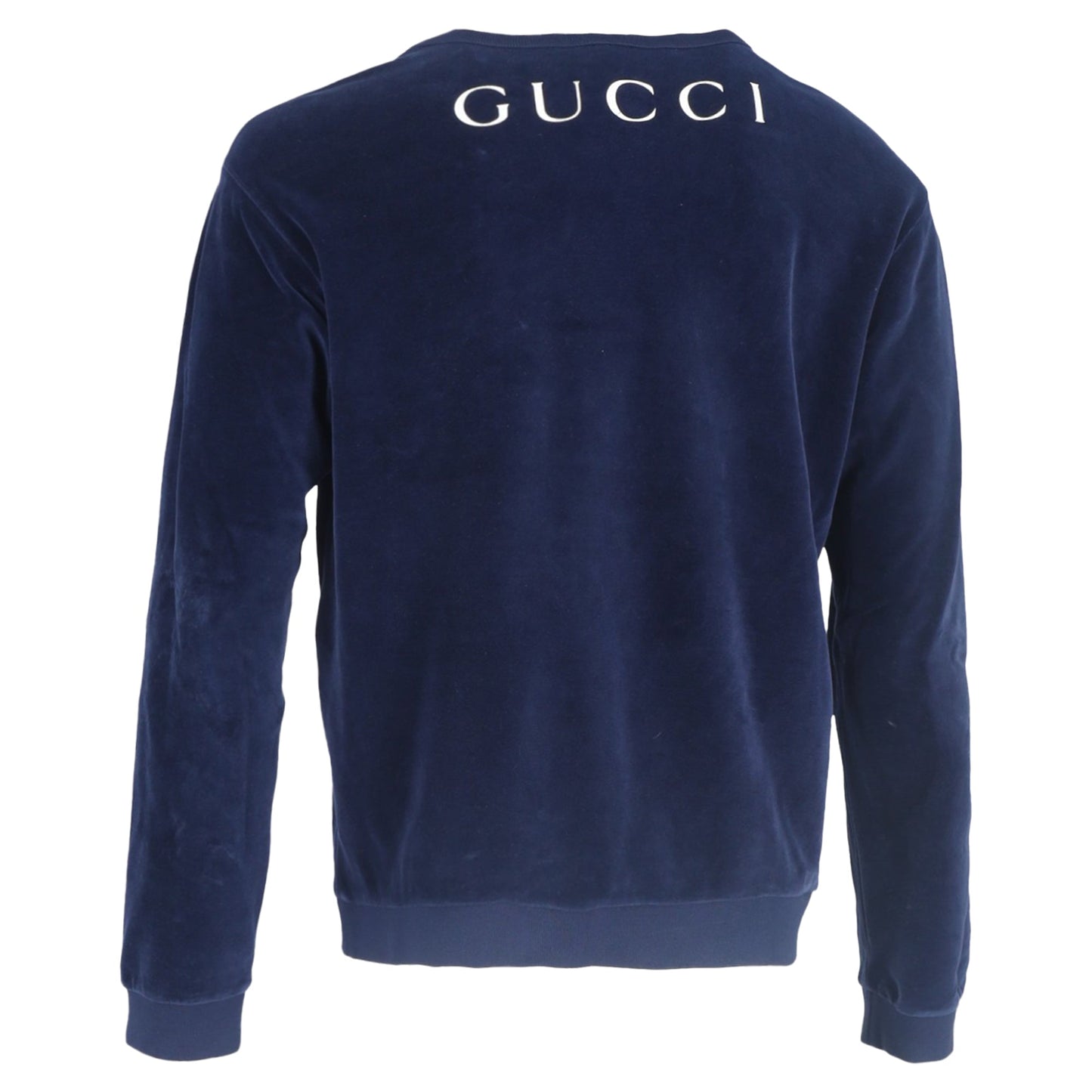 Gucci Paramount Crewneck Sweatshirt in Navy Blue Cotton