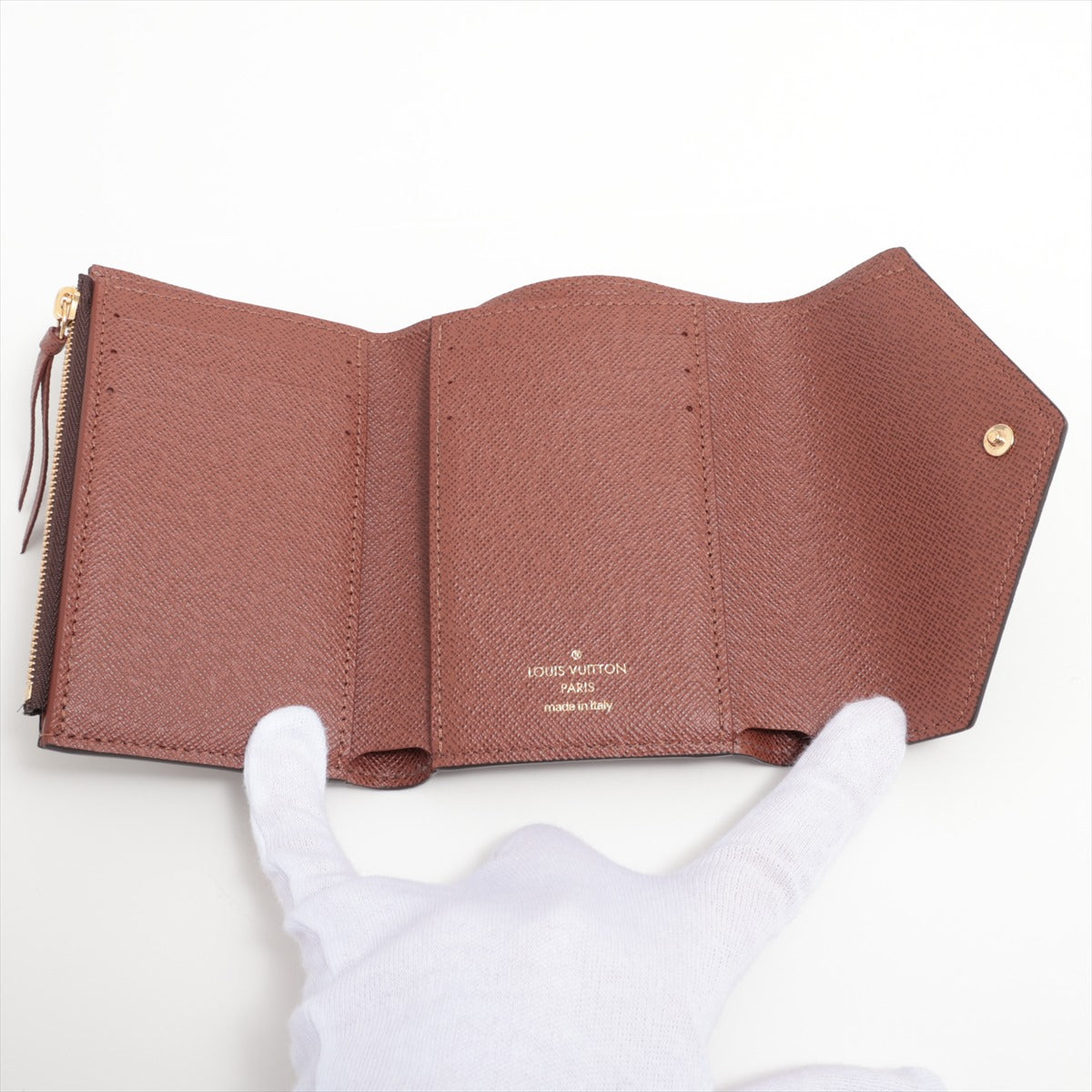 Louis Vuitton Monogram Portfolio Victoria M62472 Brown Compact Wallet