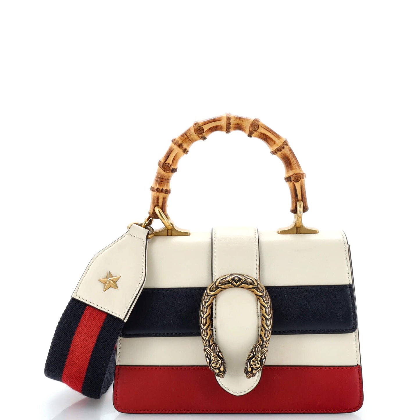 Luxury Gucci Trending 2025 Dionysus Bamboo Top Handle Bag Colorblock Leather Mini