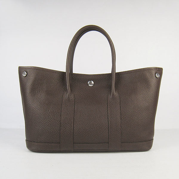Luxury Hermes garden party handbag H2805 dark coffee