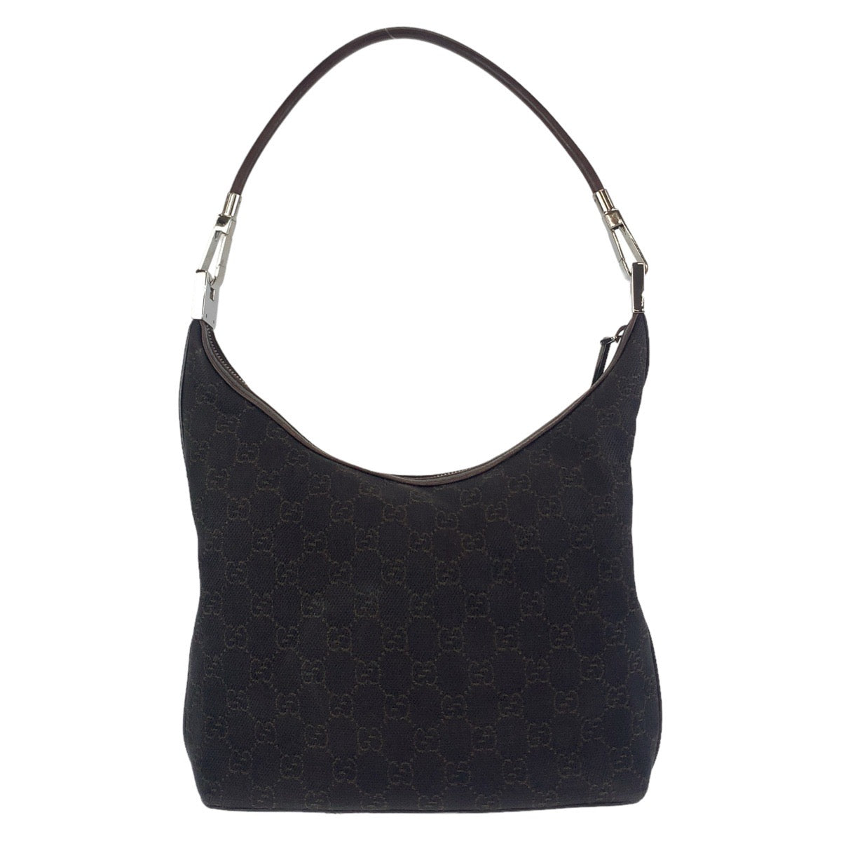 Luxury Gucci Trending 2025 GG Canvas Shoulder Bag Black Silver Hardware