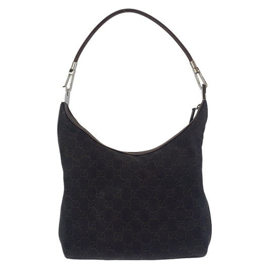 Luxury Gucci Trending 2025 GG Canvas Shoulder Bag Black Silver Hardware