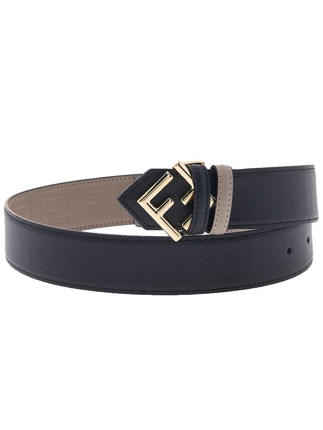 Luxury Fendi Reversible Leather Belt Black Dove Grey
