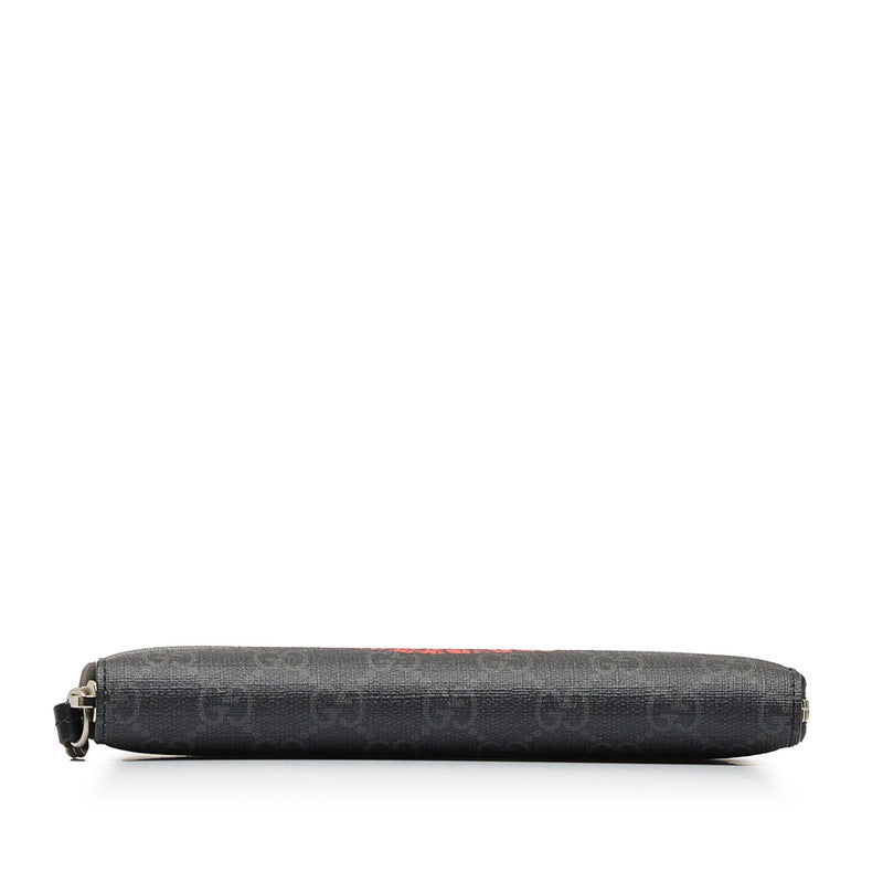 Luxury Gucci Trending 2025 GG Supreme Eagle Zip Wallet Black