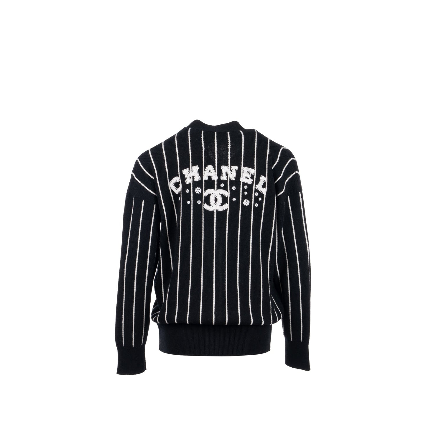 Chanel size 36 23p cardigan cashmere black/white
