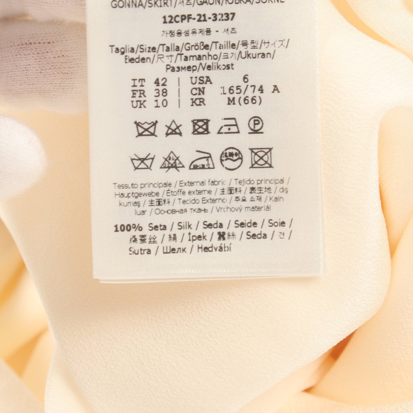 Luxury Fendi Crepe de chine Skirt Silk Ivory