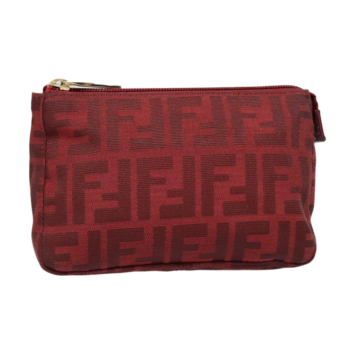 Luxury Fendi Zucca Canvas Pouch Red Gold90202