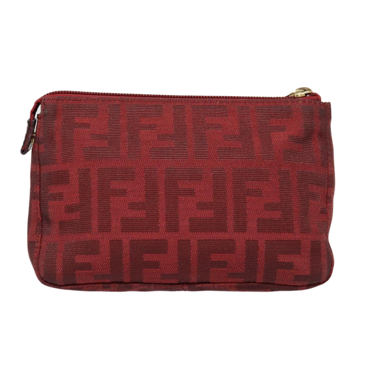 Luxury Fendi Zucca Canvas Pouch Red Gold90202