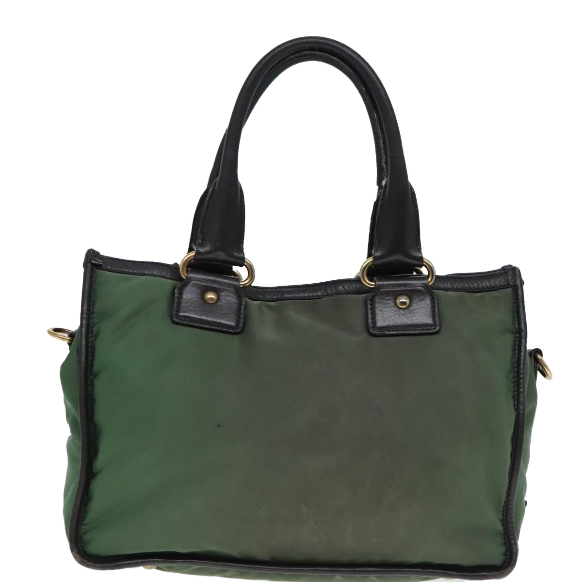 Luxury Prada Hand Bag Nylon 2way Khaki Gold  90222