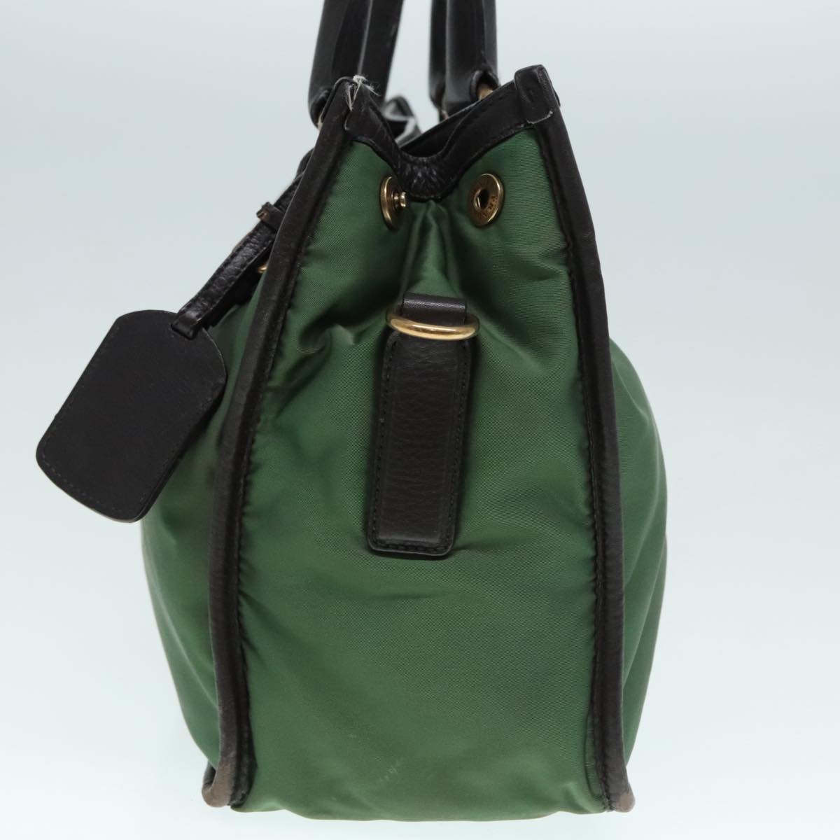 Luxury Prada Hand Bag Nylon 2way Khaki Gold  90222