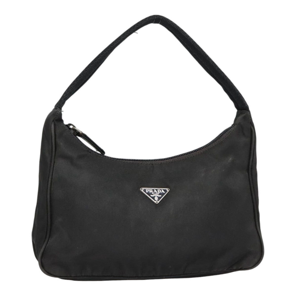 Luxury Prada Hand Bag Nylon Black Silver  90223