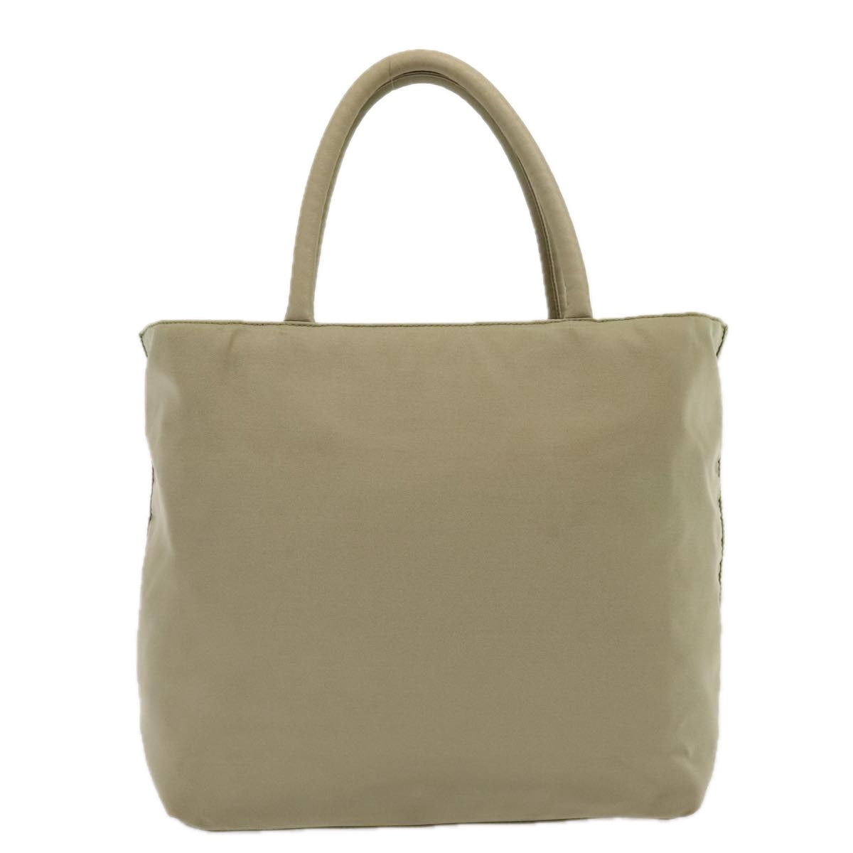 Luxury Prada Hand Bag Nylon Beige Silver  90224