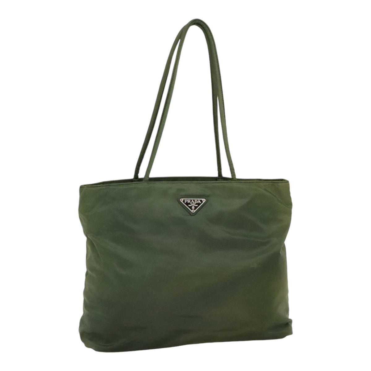 Luxury Prada Tote Bag Nylon Green Silver  90225