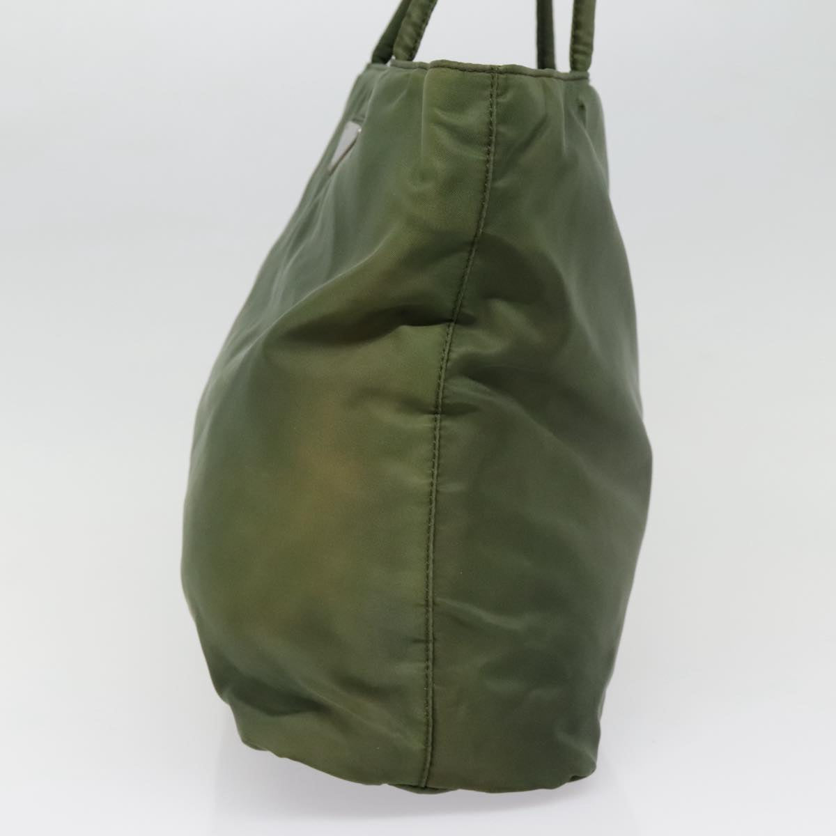 Luxury Prada Tote Bag Nylon Green Silver  90225