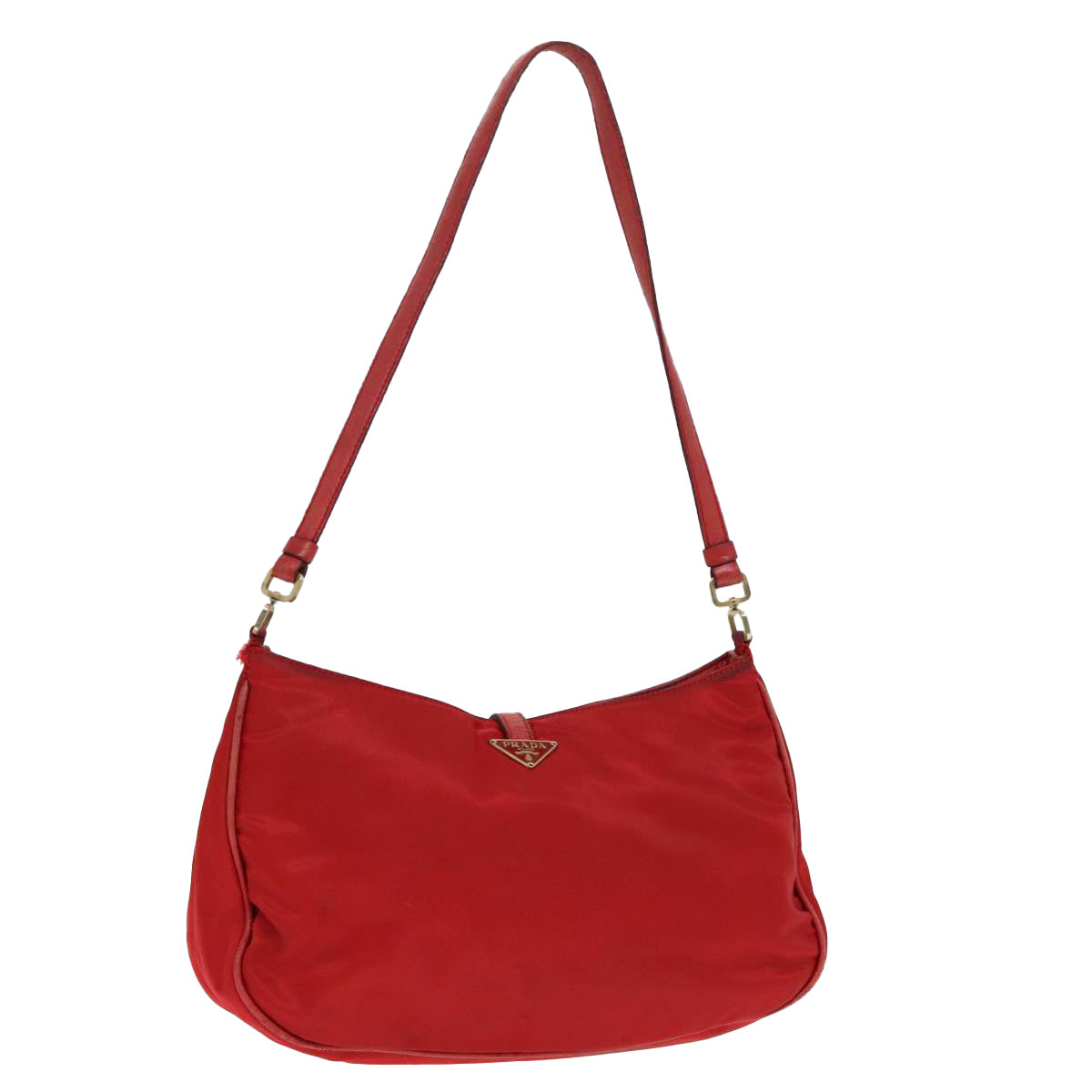 Luxury Prada Shoulder Bag Nylon Red Gold  90226