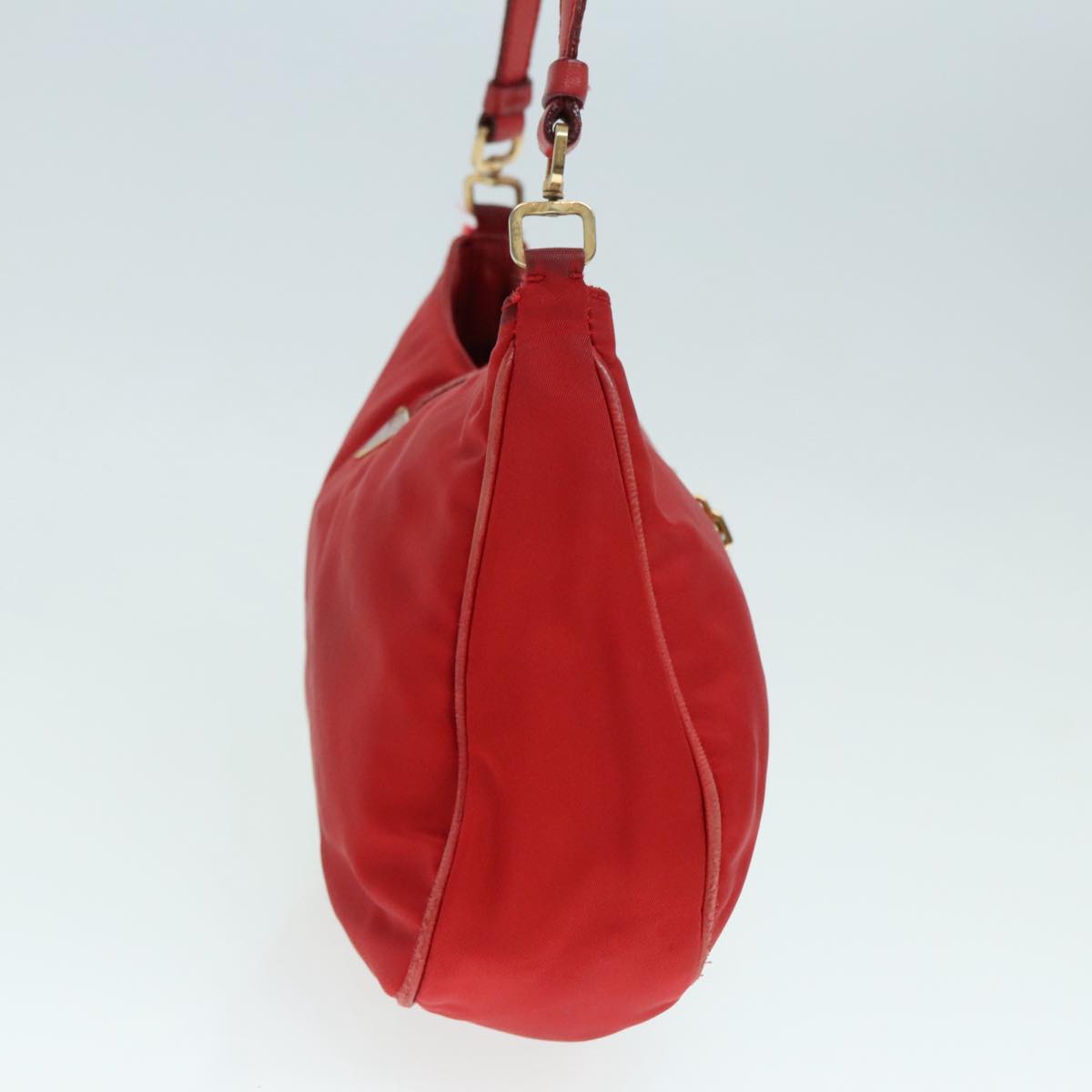 Luxury Prada Shoulder Bag Nylon Red Gold  90226