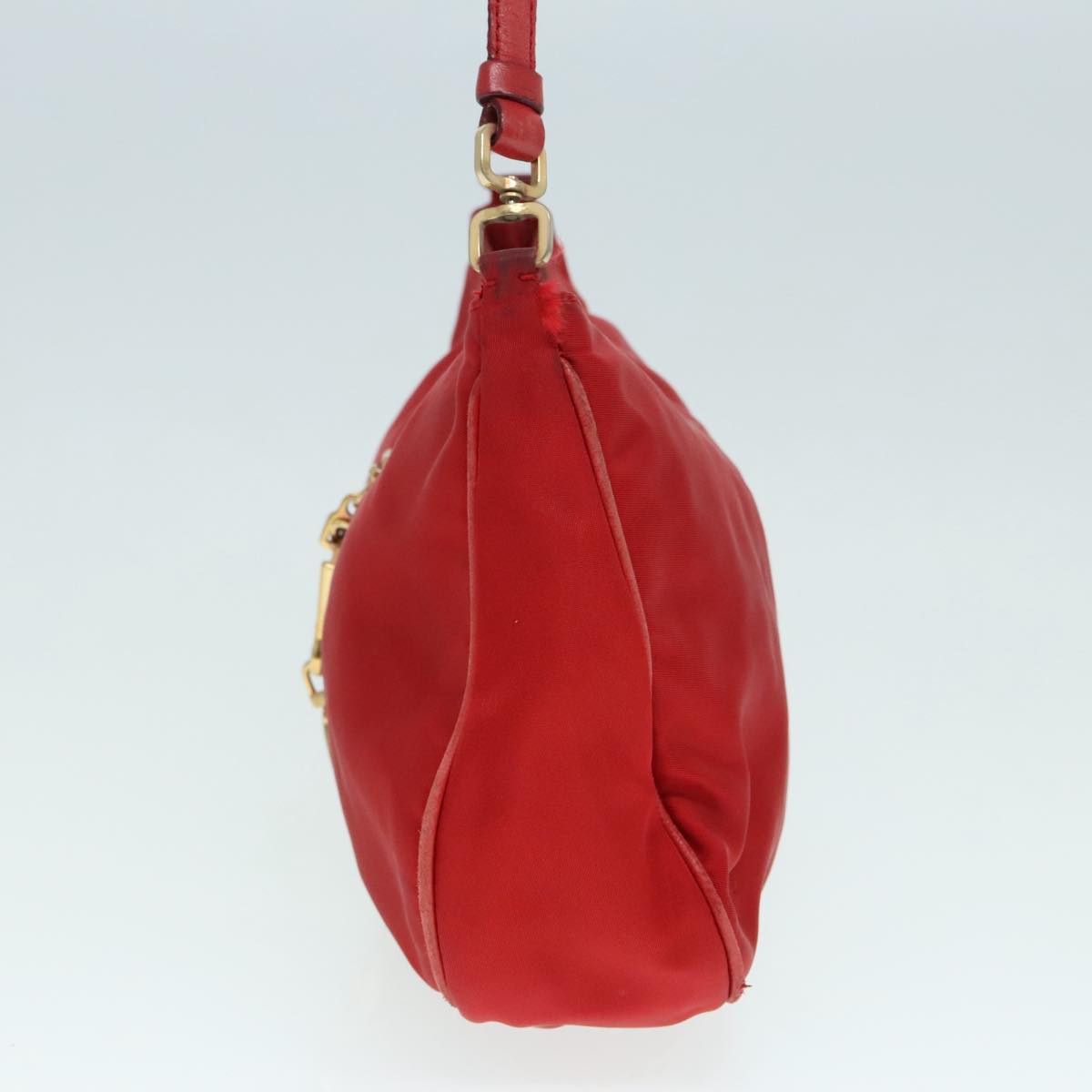 Luxury Prada Shoulder Bag Nylon Red Gold  90226