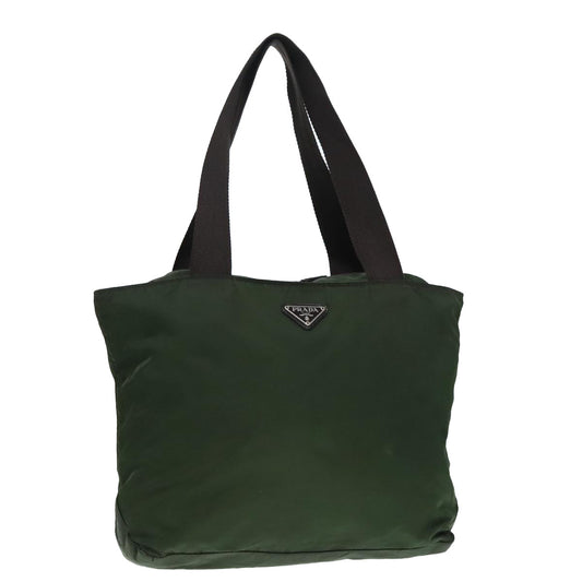 Luxury Prada Tote Bag Nylon Green Silver  90229