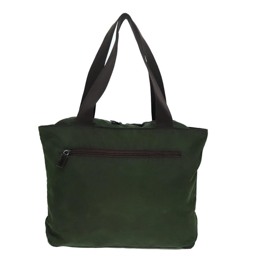 Luxury Prada Tote Bag Nylon Green Silver  90229