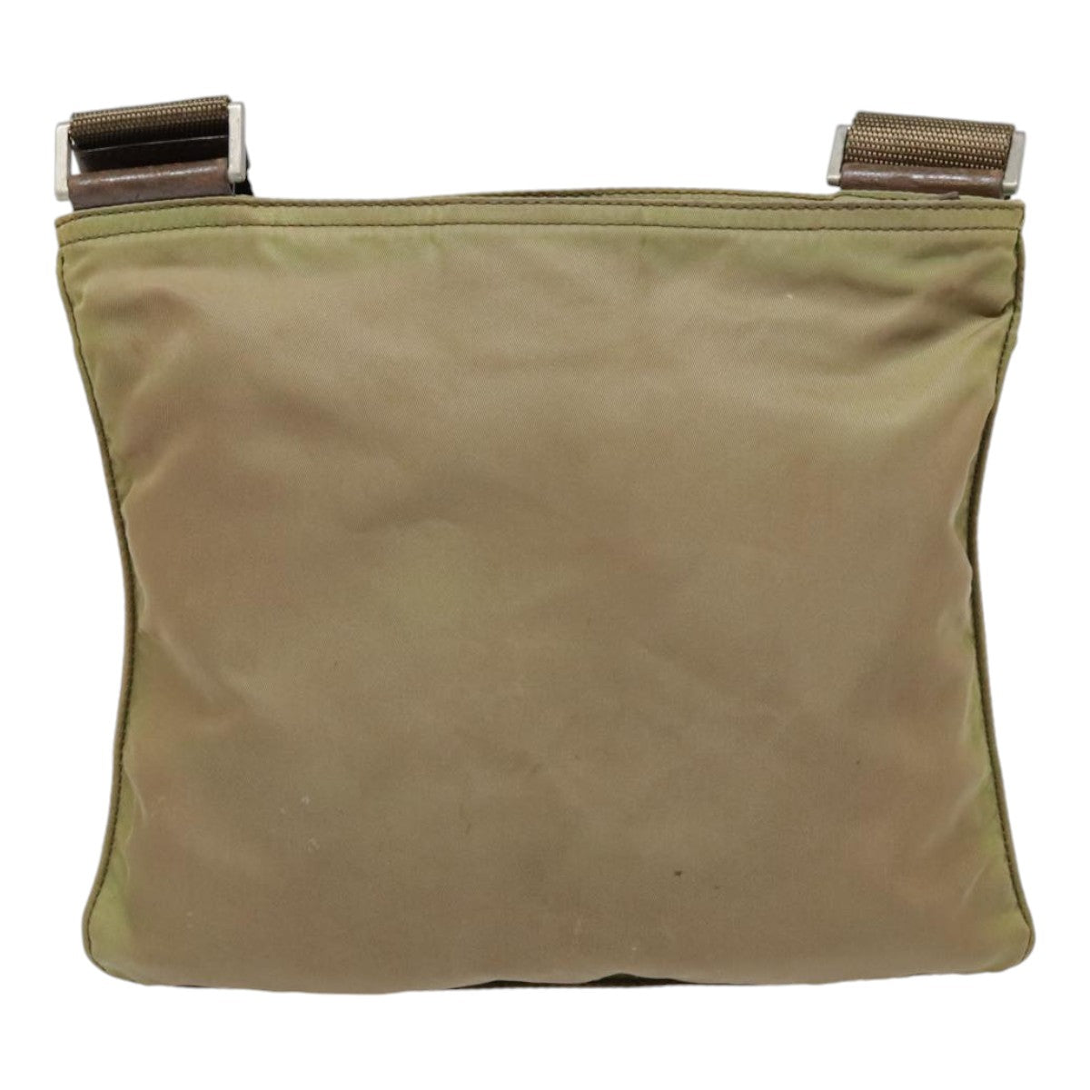 Luxury Prada Shoulder Bag Nylon Khaki Silver  90231