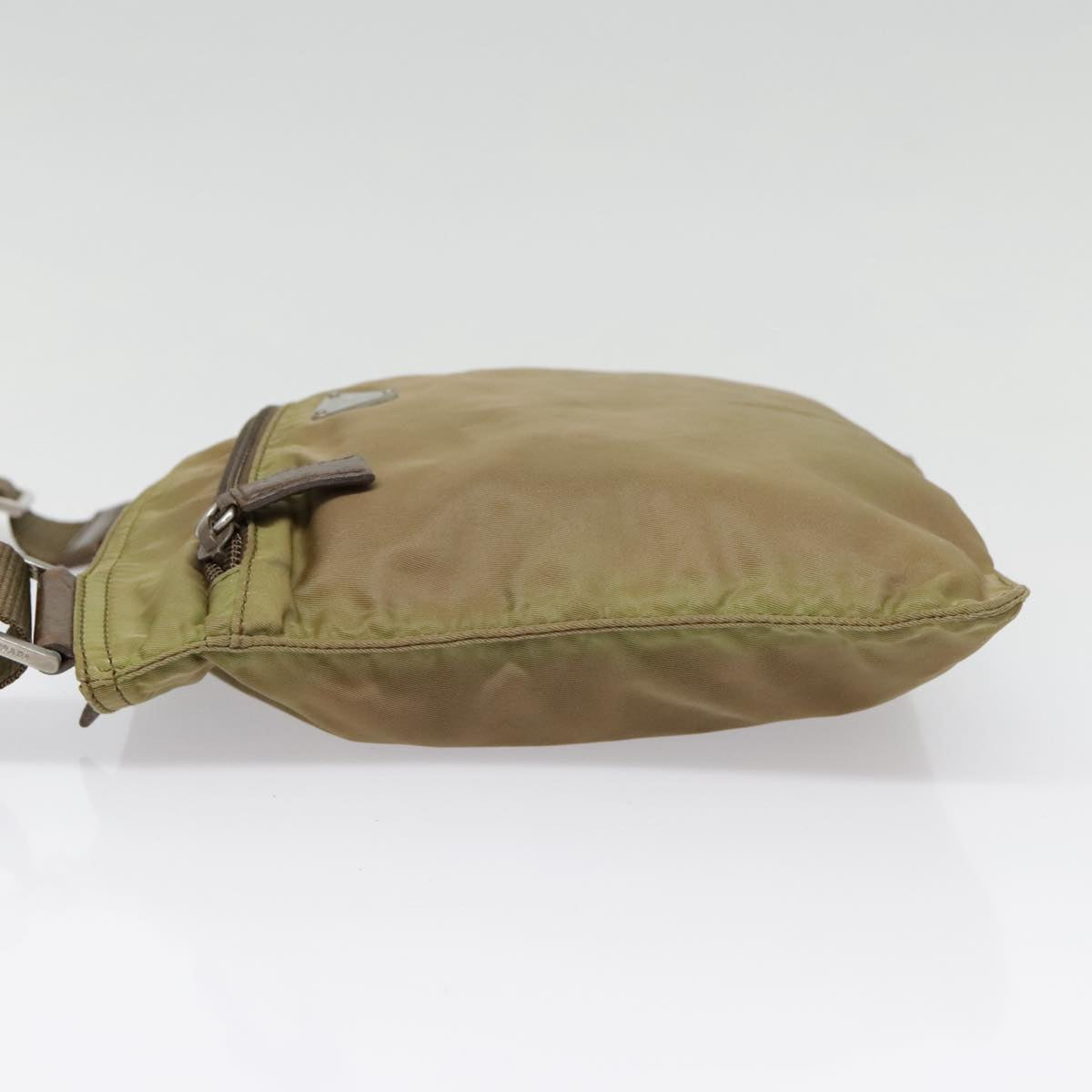 Luxury Prada Shoulder Bag Nylon Khaki Silver  90231
