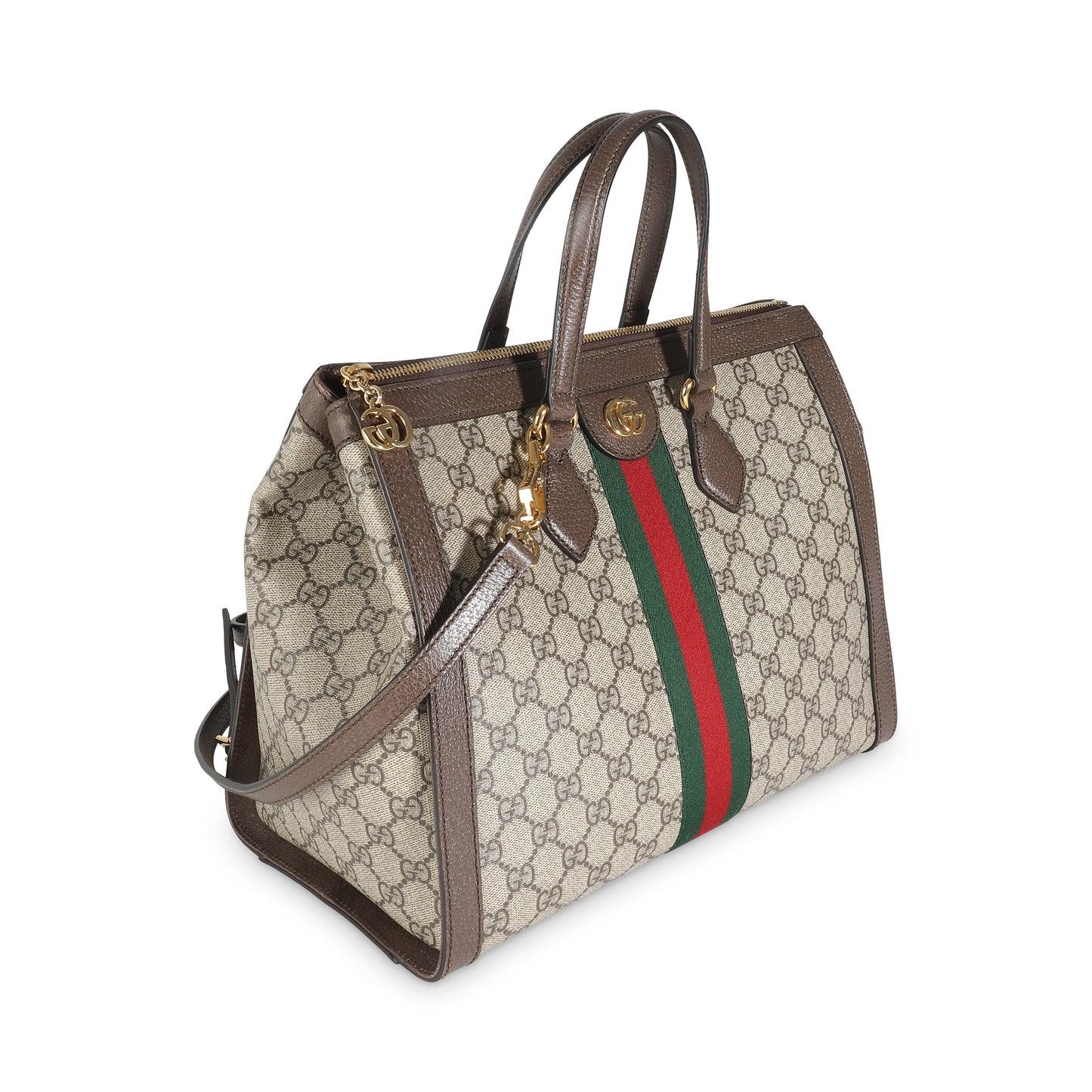 Luxury Gucci Trending 2025 Beige GG Supreme Monogram Web Medium Ophidia Tote