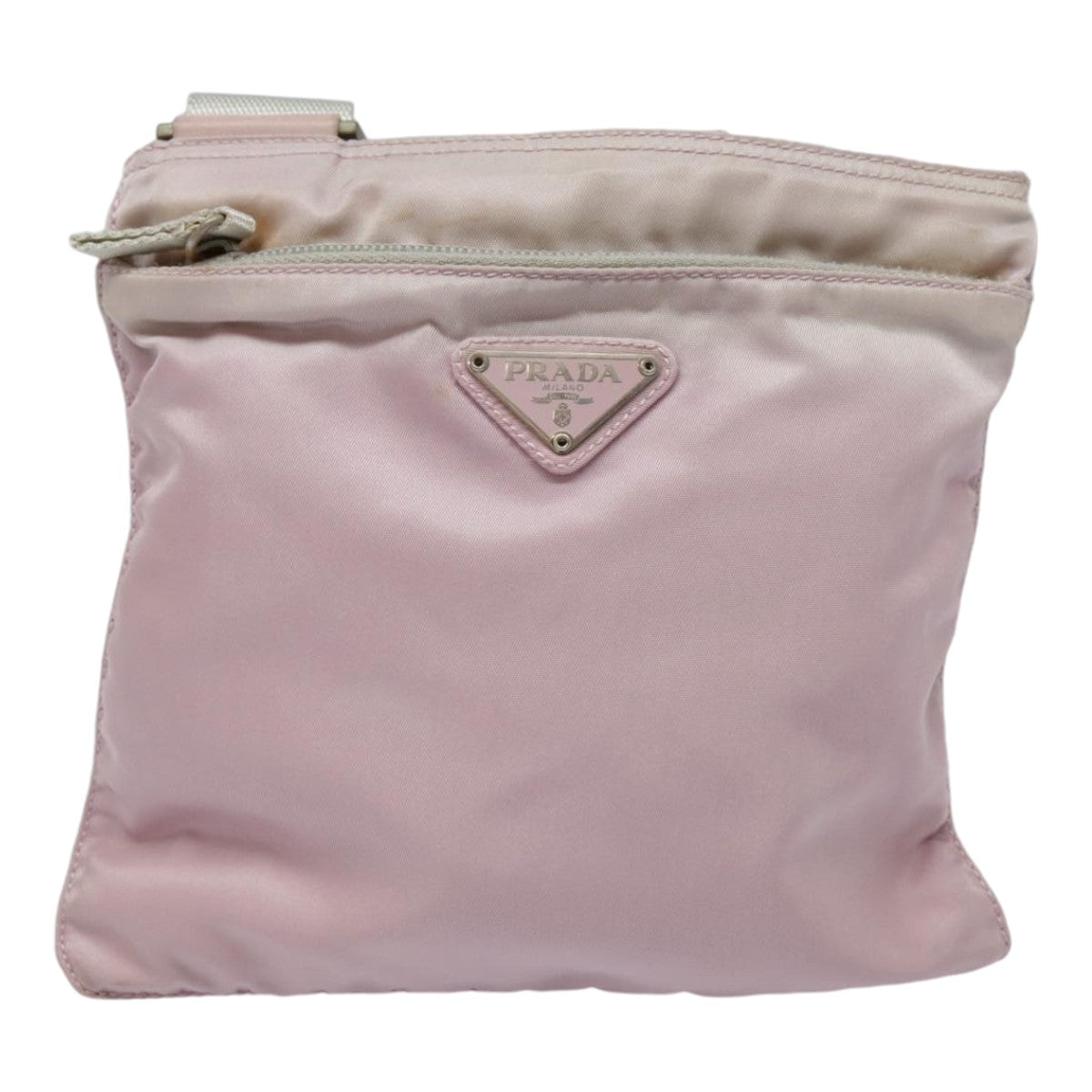 Luxury Prada Shoulder Bag Nylon Pink Silver  90260