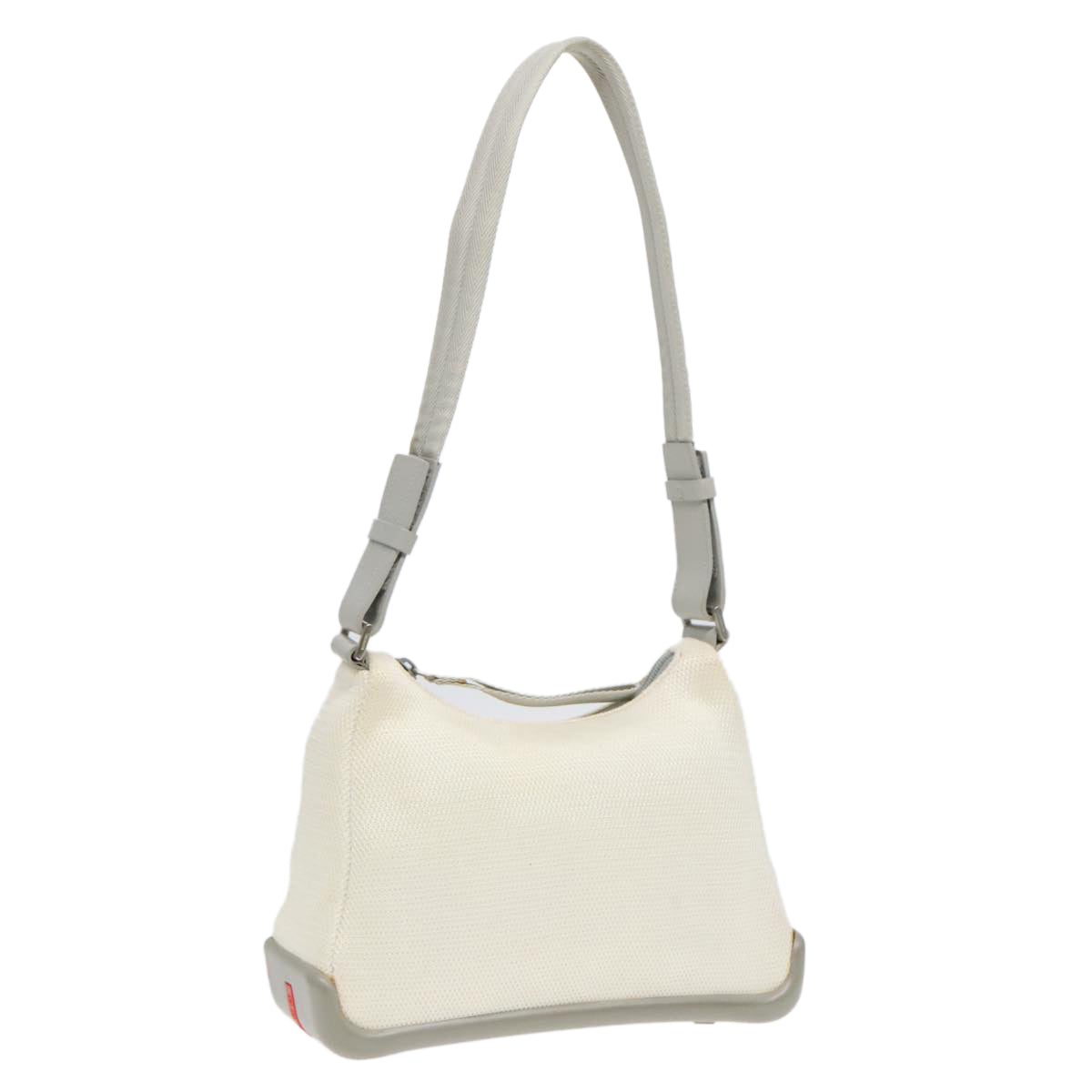 Luxury Prada Shoulder Bag Nylon White Silver  90261