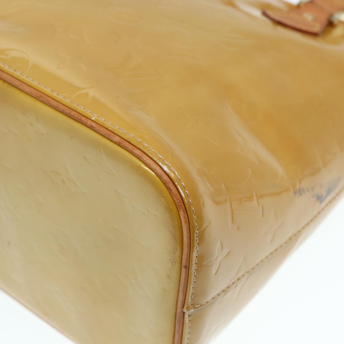 LOUIS VUITTON Monogram Vernis Houston Hand Bag Beige M91004 LV 90318