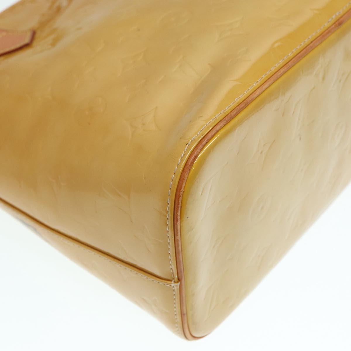 LOUIS VUITTON Monogram Vernis Houston Hand Bag Beige M91004 LV 90318