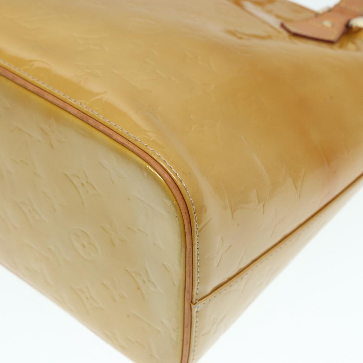 LOUIS VUITTON Monogram Vernis Houston Hand Bag Beige M91004 LV 90318