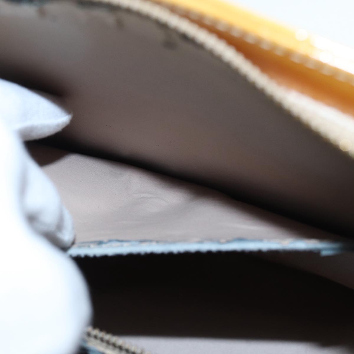 LOUIS VUITTON Monogram Vernis Houston Hand Bag Beige M91004 LV 90318
