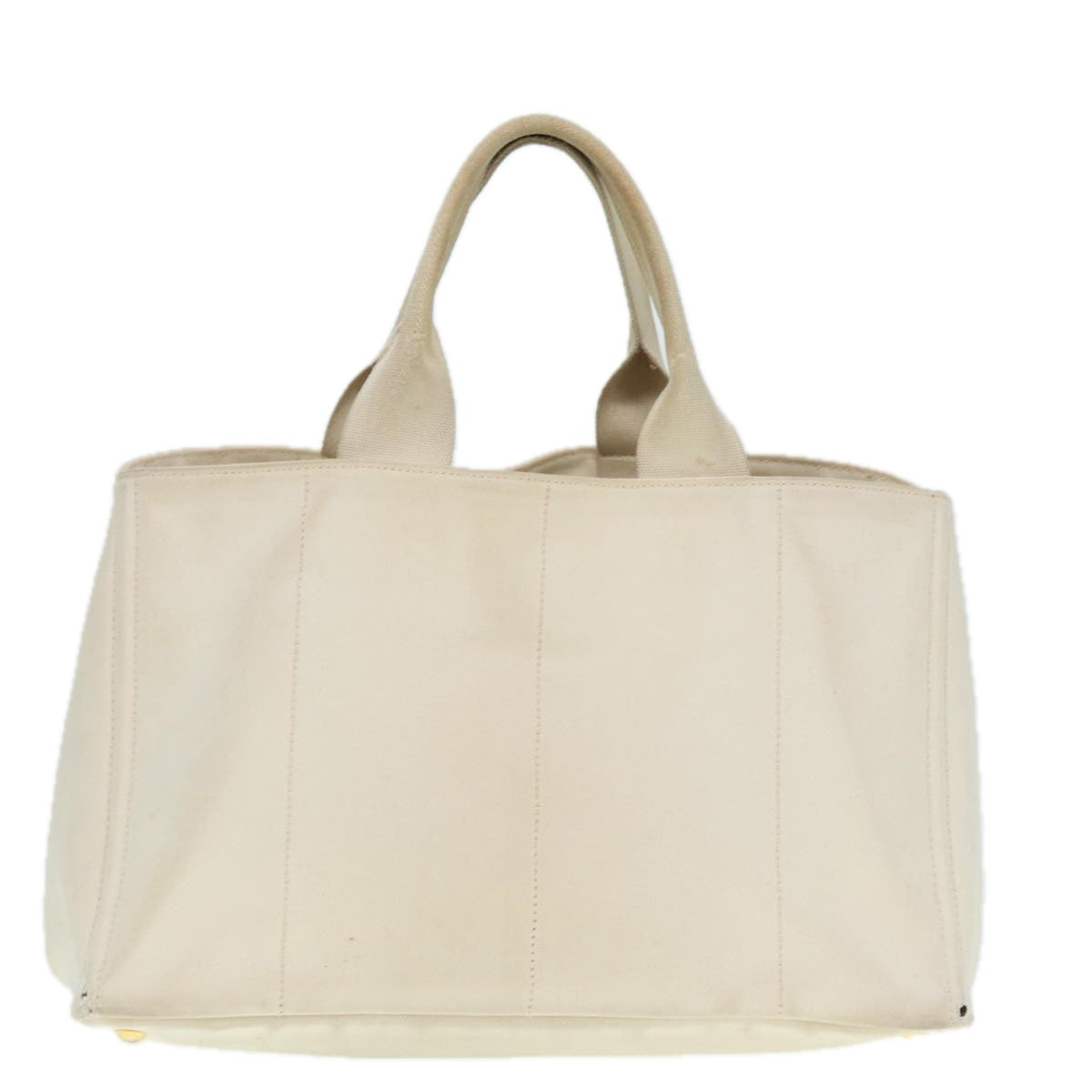 Luxury Prada Canapa GM Hand Bag Canvas Gold White  90320